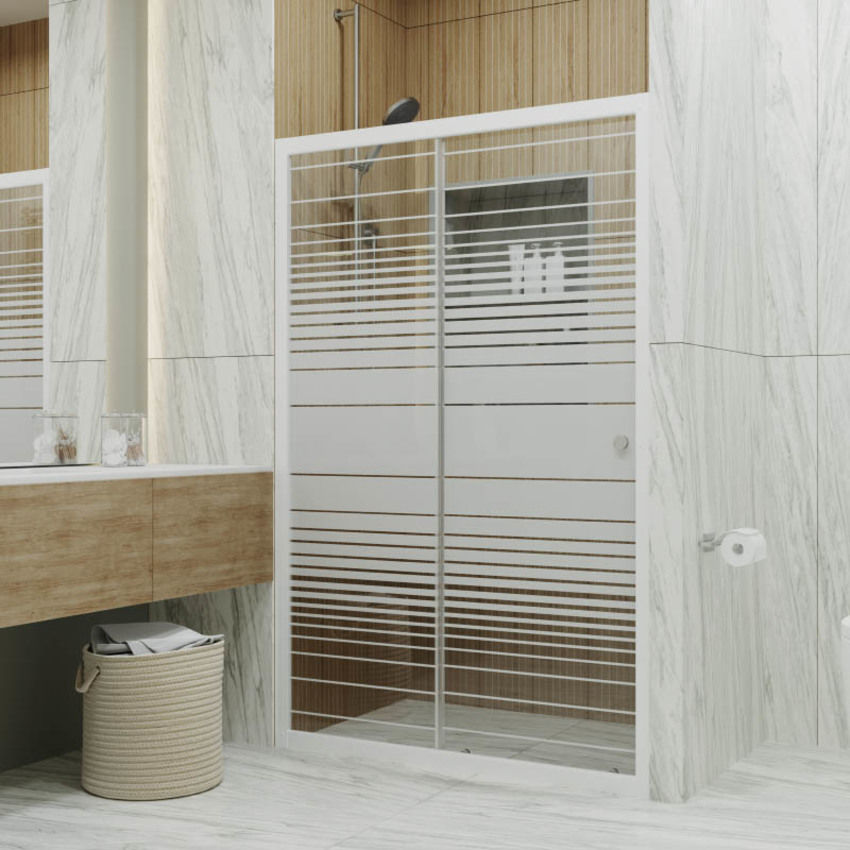 Душевая дверь СЛАЙД 100*185  см "Тритон" ПОЛОСЫ 