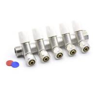 Коллектор с вентилями и евроконусами Ф3/4 ВР/НР 16ц*5 выходов