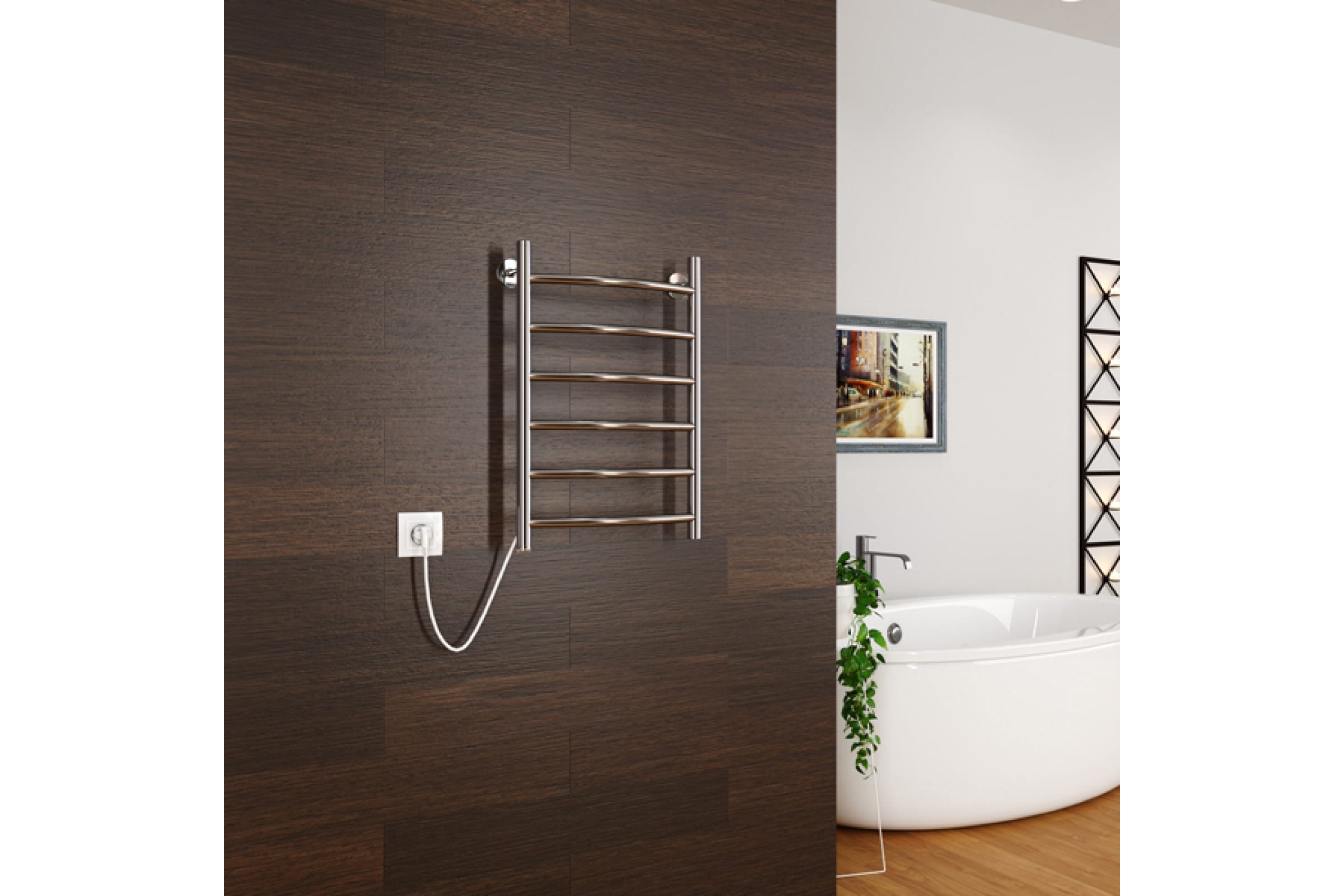 Полотенцесушитель электрический ZOX ДУГА лестница 600*500 6 перекладин левый