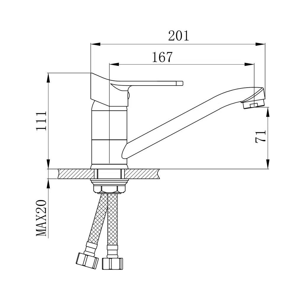 Смеситель для кухни РМС SL137-004F-15 