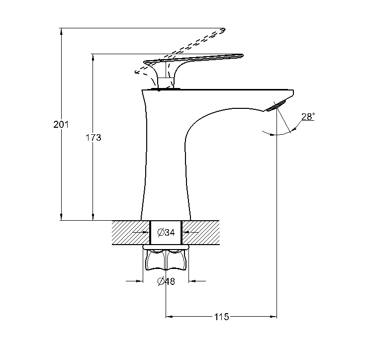 Смеситель для умывальника G-lauf LOT1-A010 