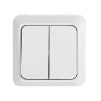 Выключатель накладной двойной АЛЬФА 477002