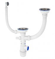 Сифон для 2-ой мойки 3 1/2 VIR 30986178 с носиком 