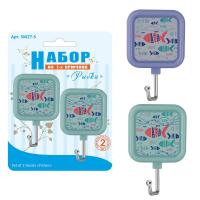 Крючки самоклеющиеся 2 шт. МУЛЬТИДОМ рыбки квадратные