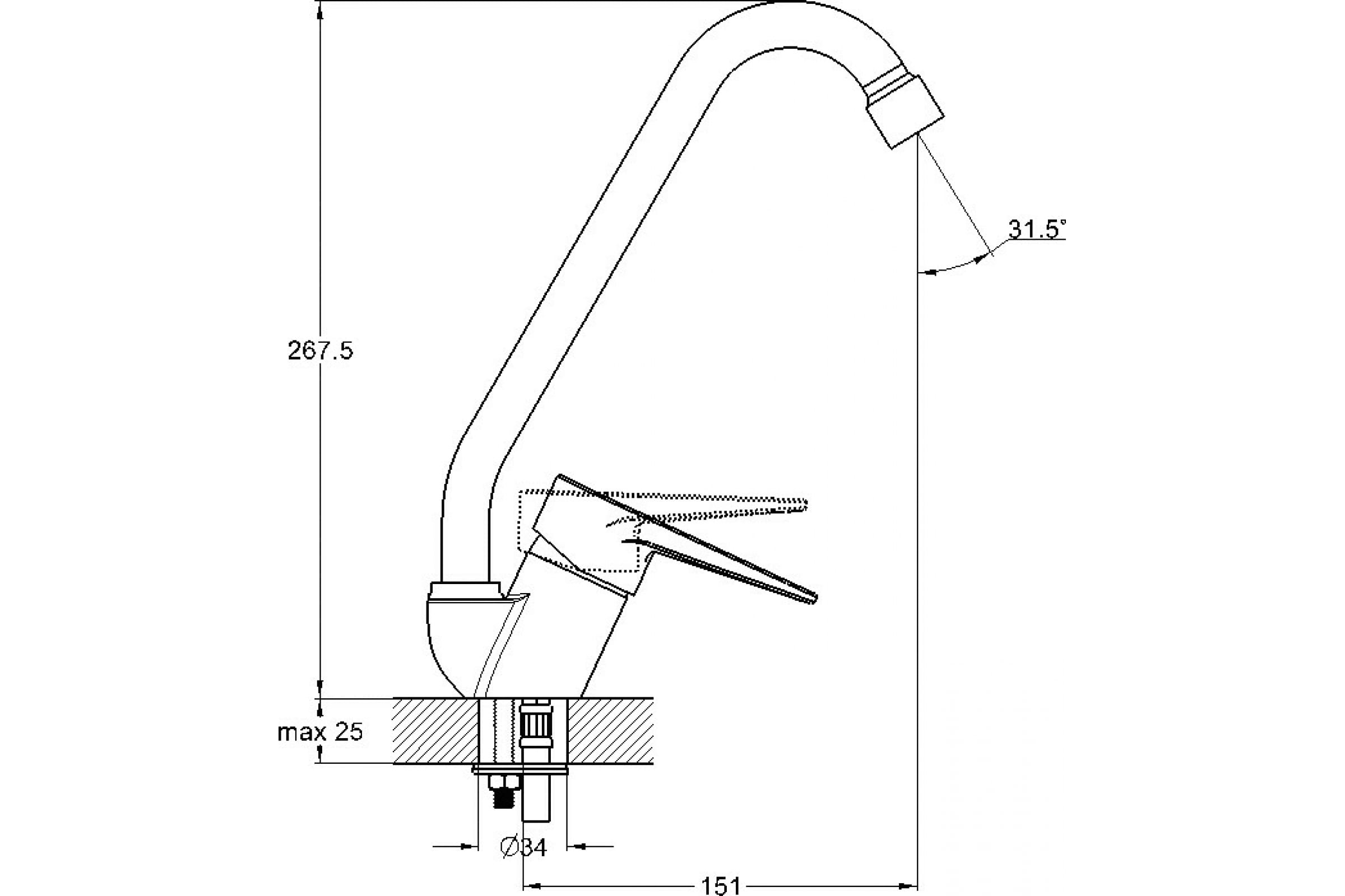 Смеситель для кухни Solone SUP4-В045 