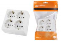 Колодка 4 гнезда 2П+3 квадратная TDM Ладога 1801-0122 с заземлением