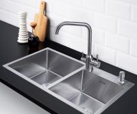 Мойка врезная РМС 78*43*20 MR-7843 двойная нержавейка (мойка+корзина раздвижная+дозатор врезной)