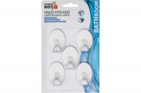 Крючки самоклеющиеся 5 шт. "Рыжий кот" овал нержавеющий