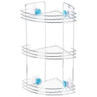 Полка угловая 3-х ярусная на присосках 19*19*40 "Рыжий кот"