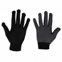 Перчатки нейлоновые с ПВХ чёрные, белая точка