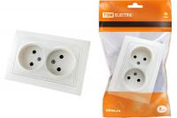 Розетка врезная двойная 10А TDM ТАЙМЫР 1814-0013