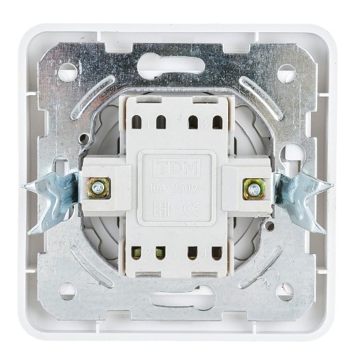 Выключатель врезной двойной TDM Валдай 1804-0002