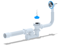 Сифон для ванны 1 1/2*40 АниПласт Е255 с выпуском и переливом