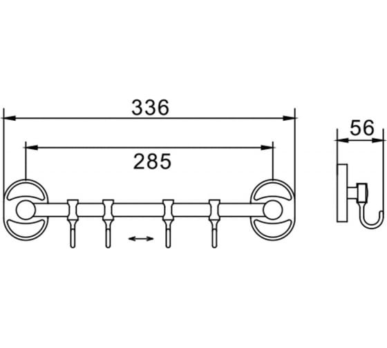 Крючки на рилинге 4 шт. FRAP 1915-4 