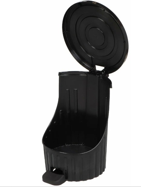 Ведро для мусора 8 л. с педалью серо-черный Dunya Plastik