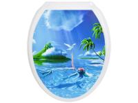 Сиденье для унитаза декор "ДЕВУШКА С ПТИЦЕЙ"