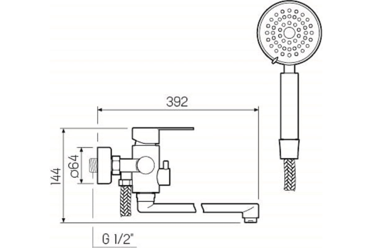 Смеситель для ванны РМС SUS124-006EP