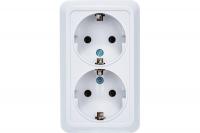 Розетка накладная двойная UNIVersal Олимп О0128 с заземлением 