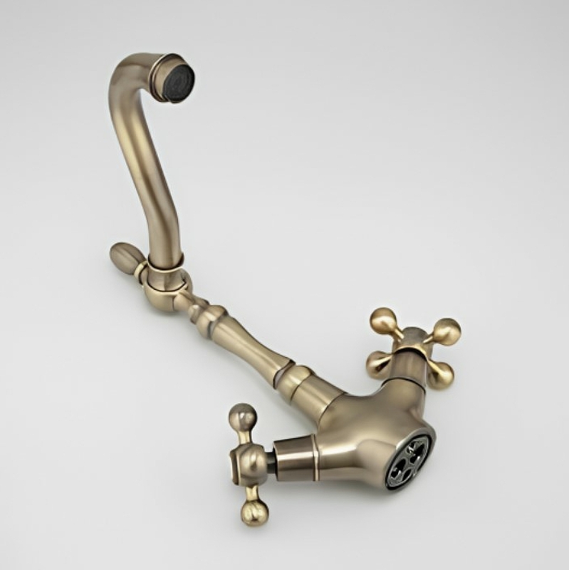 Смеситель для кухни FRAP 4019-4 двухручковый под бронзу