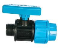 Кран шаровый с металлической вставкой для ПНД трубы 32*1 НР ДЖИЛЕКС