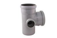 Канализационная крестовина 2-х плоскостная 110/110/50 90 выход 50 влево