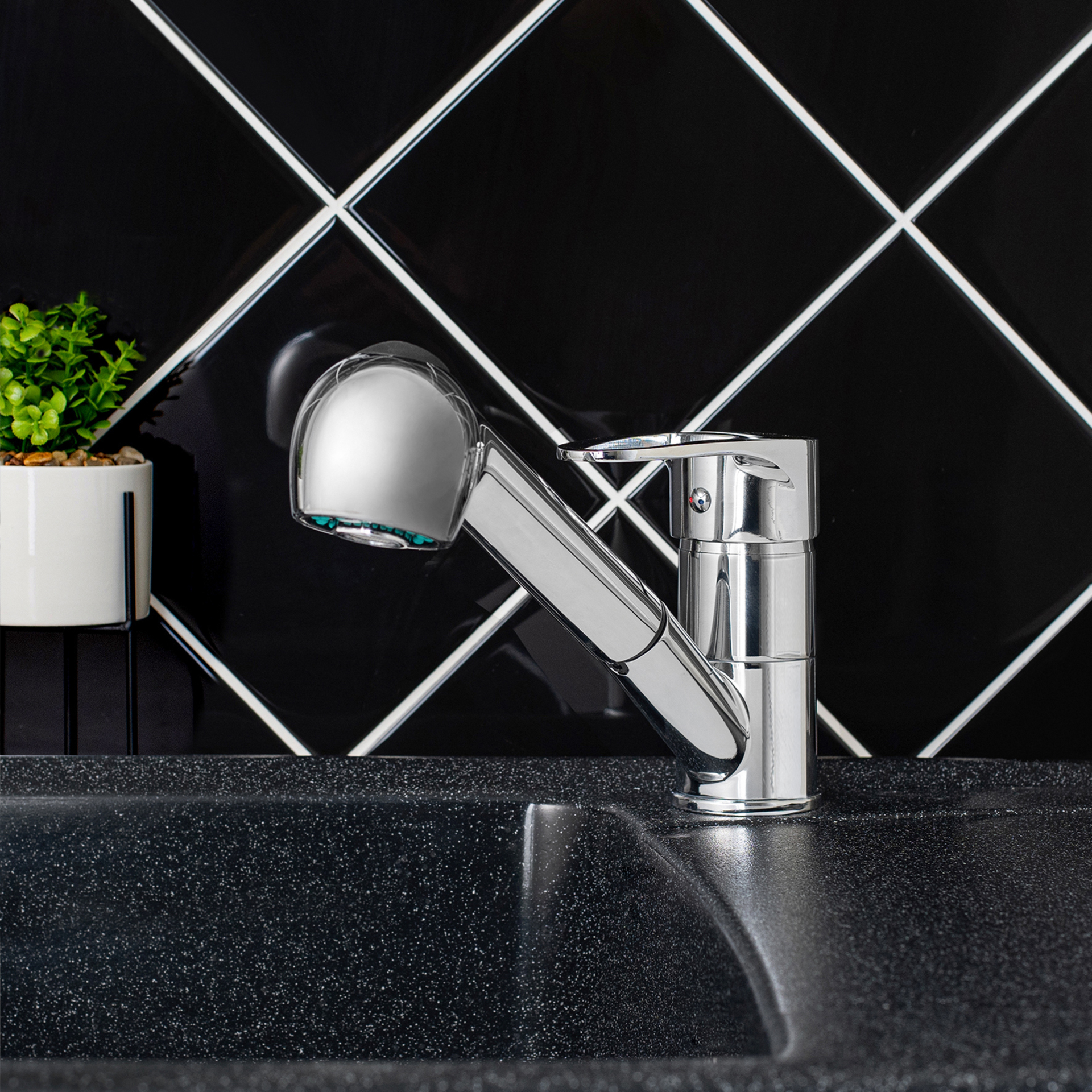 Смеситель для кухни РМС SL52-014 с вытяжной лейкой 