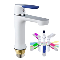 Смеситель для умывальника FRAP F1034 со сменными цветными накладками