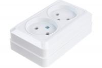 Розетка накладная двойная TDM ЛАДОГА 10А 1801-0017