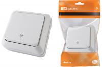 Выключатель накладной проходной одинарный TDM 1801-0005