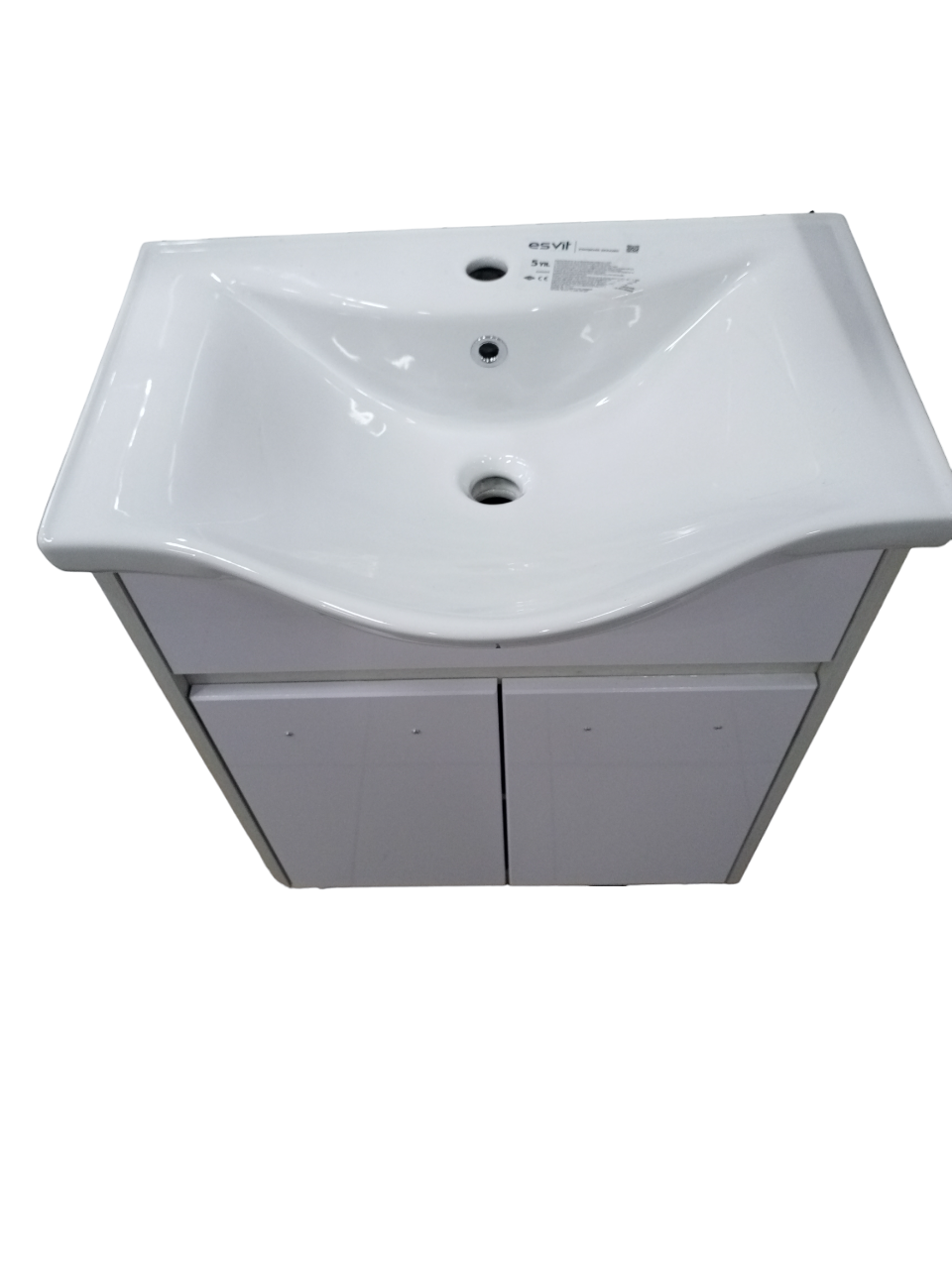 Тумба "АЙВА" Дуб Крафт Белый 65 с умывальником Basik 65 