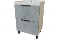 Тумба MIXLINE ГРАНД-60 Бетон с умывальником FEST-60