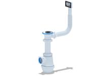 Сифон для мойки 1 1/2*40 АниПласт А0140 S с гибким прямоугольным переливом без гофры