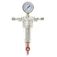 Фильтр латунный самопромывной с манометром Ф3/4 AQUALINK