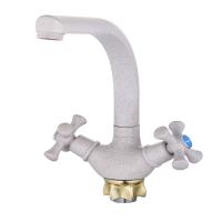 Смеситель для кухни G-lauf QTZ4-D827KS двухручковый песочный 