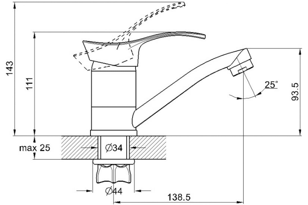 Смеситель для умывальника G-lauf 4G4-B018 