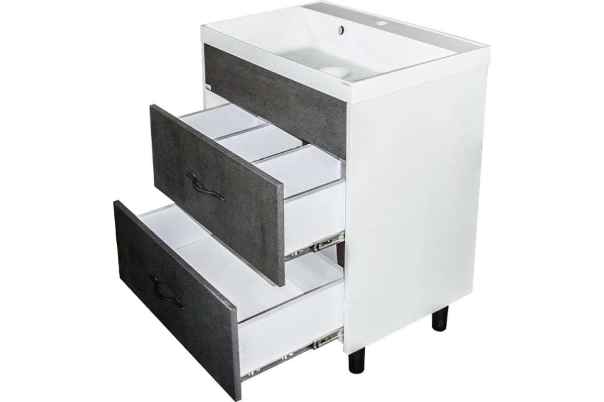 Тумба MIXLINE СУРА-60 Графит с умывальником CLASSIC-60