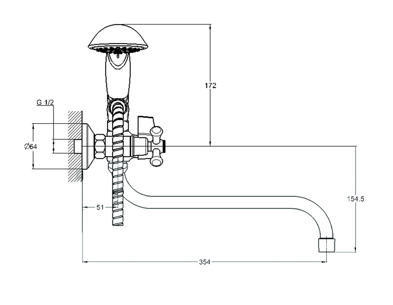 Смеситель для ванны G-lauf QML7-A856