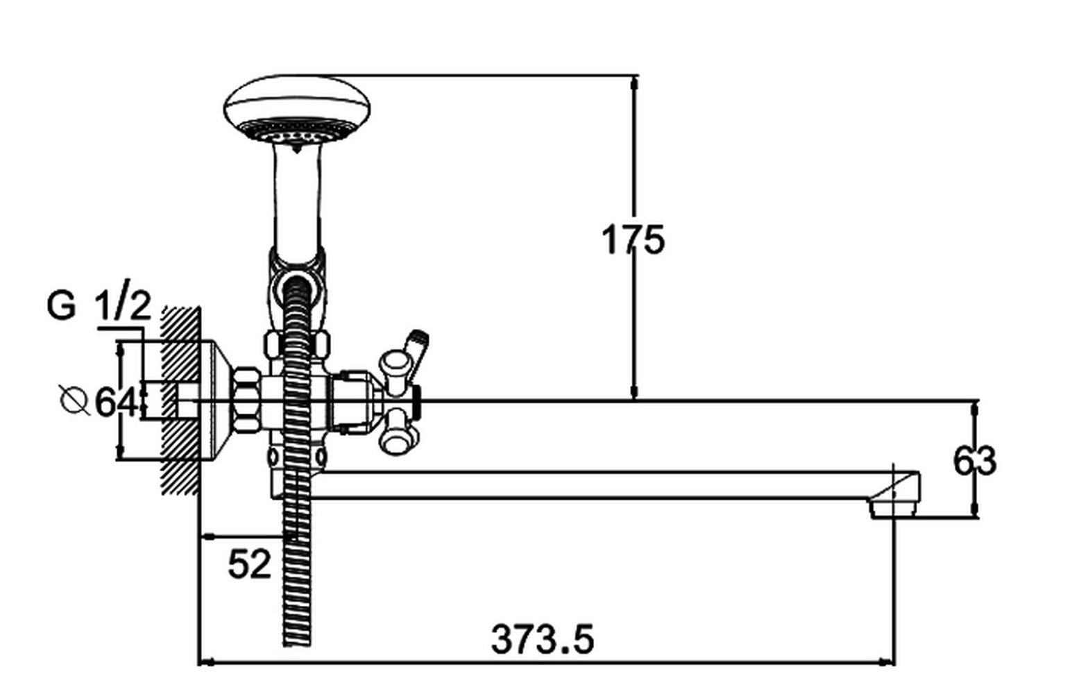 Смеситель для ванны G-lauf QFU7-A827 двухручковый 