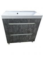 Тумба "АЙВА" АЛЬФА 80 Бетон темный с умывальником Комфорт 80