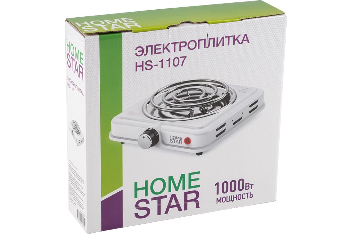 Плитка электрическая HOMESTAR HS-1107 спираль 1000Вт