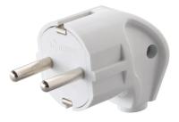 Вилка евро угловая с заземлением 16А белая