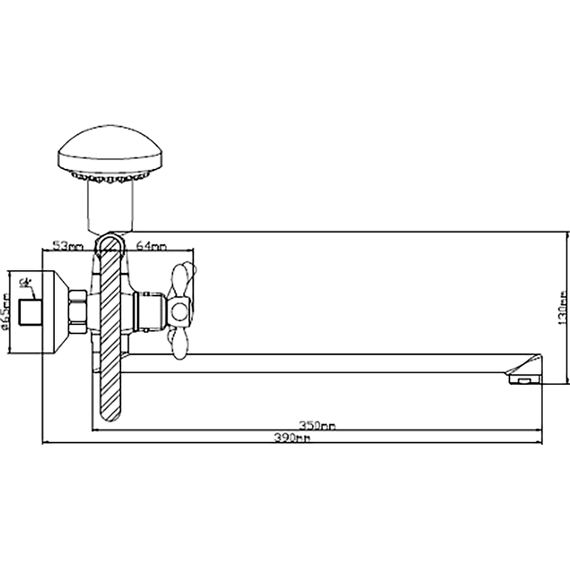 Смеситель для ванны BOOU BA5318-4-C007-B702 двухручковый латунь