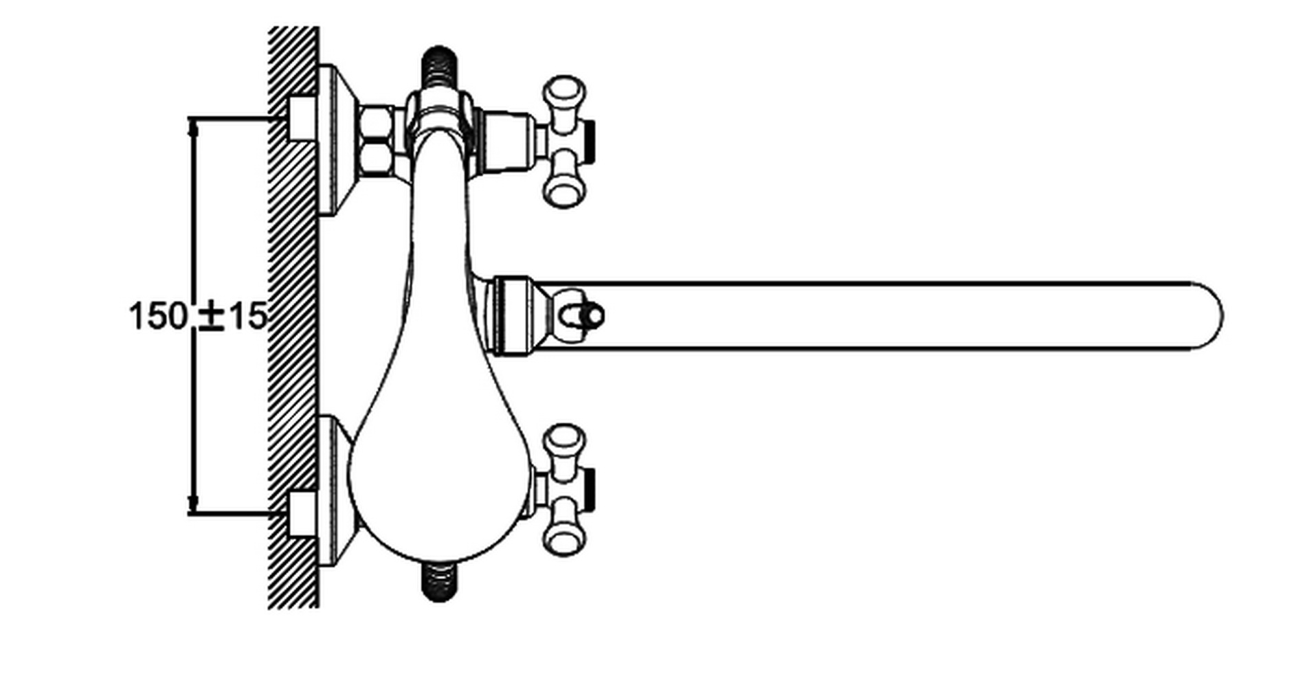 Смеситель для ванны G-lauf QFU7-A827 двухручковый 