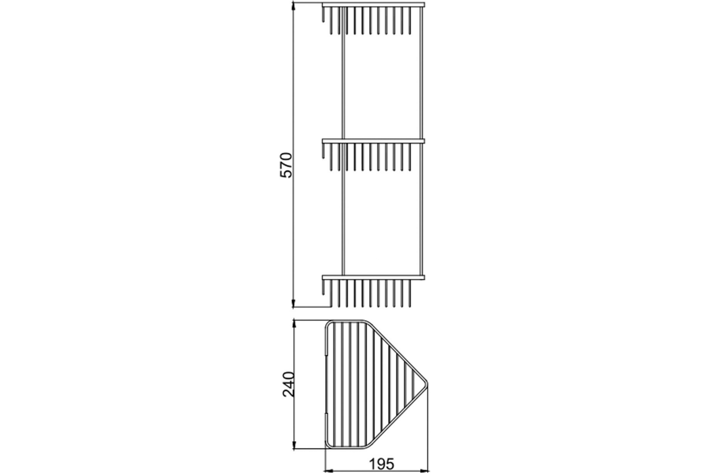 Полка угловая 3-х ярусная FRAP 335-2 