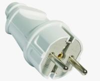 Вилка евро с заземлением 16А белая