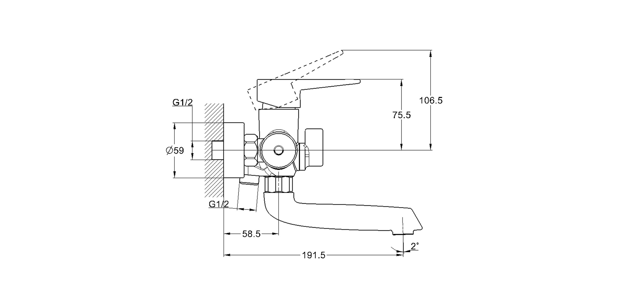Смеситель для ванны G-lauf NUD3-А045YW белый 