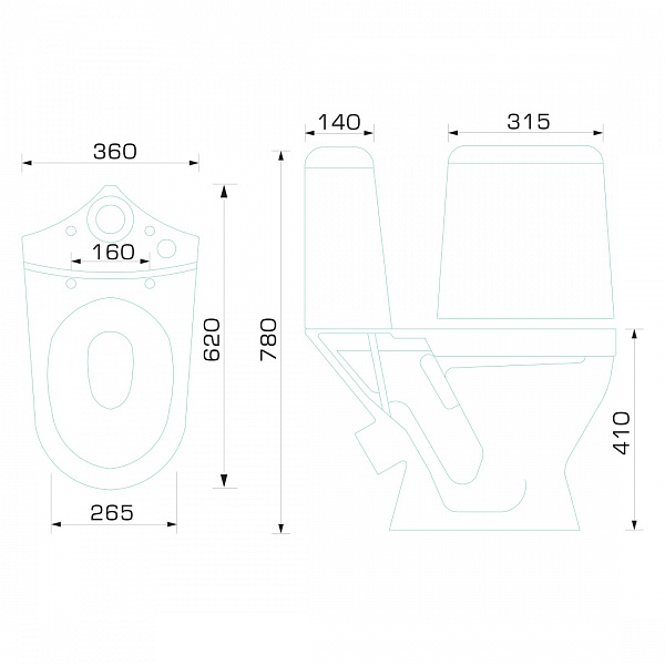Унитаз-компакт WAWE STAR безободковый