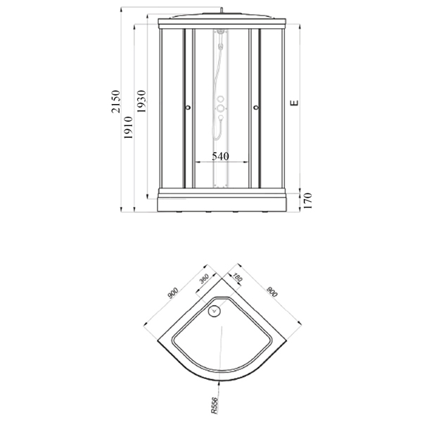 Душевая кабина 90*90 см низкий поддон "Тритон" Мозаика 