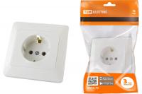 Розетка врезная одинарная 16А с заземлением TDM ИЛЬМЕНЬ 1823-0010