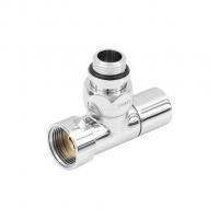 Вентиль для полотенцесушителя угловой хром 3/4 ВР х 1/2 НР круглый 1шт